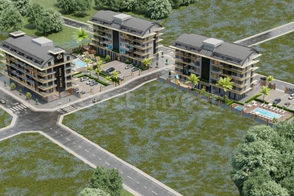 Apartament 1+1 na sprzedaż w Royal Park w Kargıcak w Alanyi, 200 m od morza